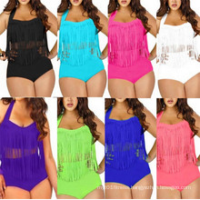 Plus Size High Waist Tassel Swimwear (53046)